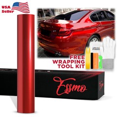 ESSMO PET Super Gloss Metallic Soul Red Car Vehicle Vinyl Wrap Decal Like Paint