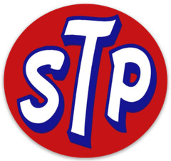 STP High Performance Auto OIL Brand Logo Type Die-cut Round STICKER