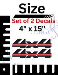 2pcs 4×4 Vinyl Decals Sticker Compatible with 1988 to 1997 Truck Bed premium