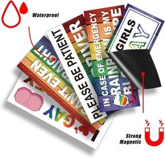 10 Pcs Bumper Decals Funny LGBT Stickers Rainbow Bumper Prank Car Stickers Co…