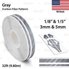 1/8″ & 1/5″ STRIPE Car Truck Twin Line TAPE Vinyl Sticker CARBON FIBER GRAY
