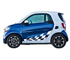 2 PCS Car Side Sticker For Mercedes Benz Smart Fortwo W453 W451 Racing Stripes