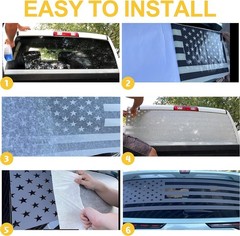 American Flag Truck Rear Window Decals, Cross Eagle for Truck 66”x20″