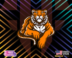 TIGER PORTRAIT CUTE STICKER.CAR, WINDOWN,LAPTOP,ETC LAMINATED 6YEARS+FREESTICKER