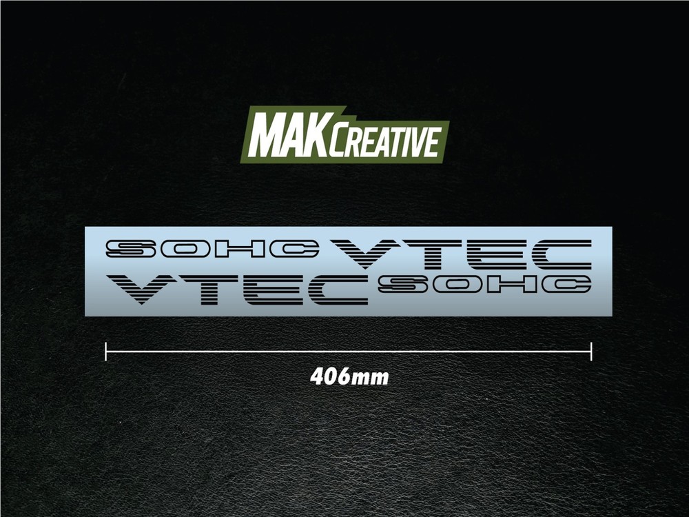 SOHC Vtec Stickers X 2 Black vinyl Decals Honda Civic Prelude CRX Si EG EK EM