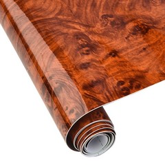Car Interior Wood Grain Textured Glossy Vinyl Wrap Sticker DIY Decal Sheet Film