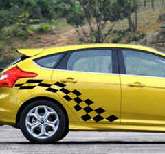 Car Decals Checkered Flags 60” for FOCUS EDGE FIESTA Vinyl Side stickers ZC229