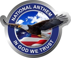 ProSticker 227V (One) National Anthem In God We Trust flag Eagle Decal
