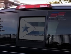 Fits 2013 – 2024 Nissan Frontier Back Middle Window Puerto Rico Flag Decal black