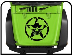 20″ Distressed Skull Military Army Star Sticker for Truck SUV Hood Door