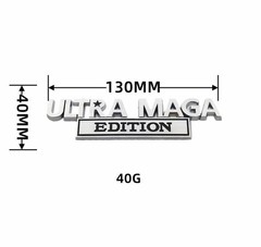 2Pcs 3D Zinc Alloy ULTRA MAGA EDITION Metal Letter Badge Car Emblem Bumper Decal