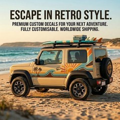 Custom Retro 4×4 Vehicle Decal Kit – Full Side Graphics, Multiple Colours