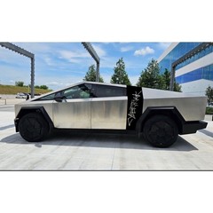 Tesla Cybertruck 2023-2025 Rear Side Stripe Graffiti Logo Panel Decals Set