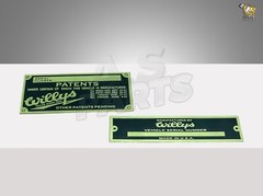 Heavy Duty Vehicle Serial Number Data Patents Plate Brass For Willys Jeeps