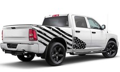 Side US flag graphics stickers decal compatible with Dodge Ram
