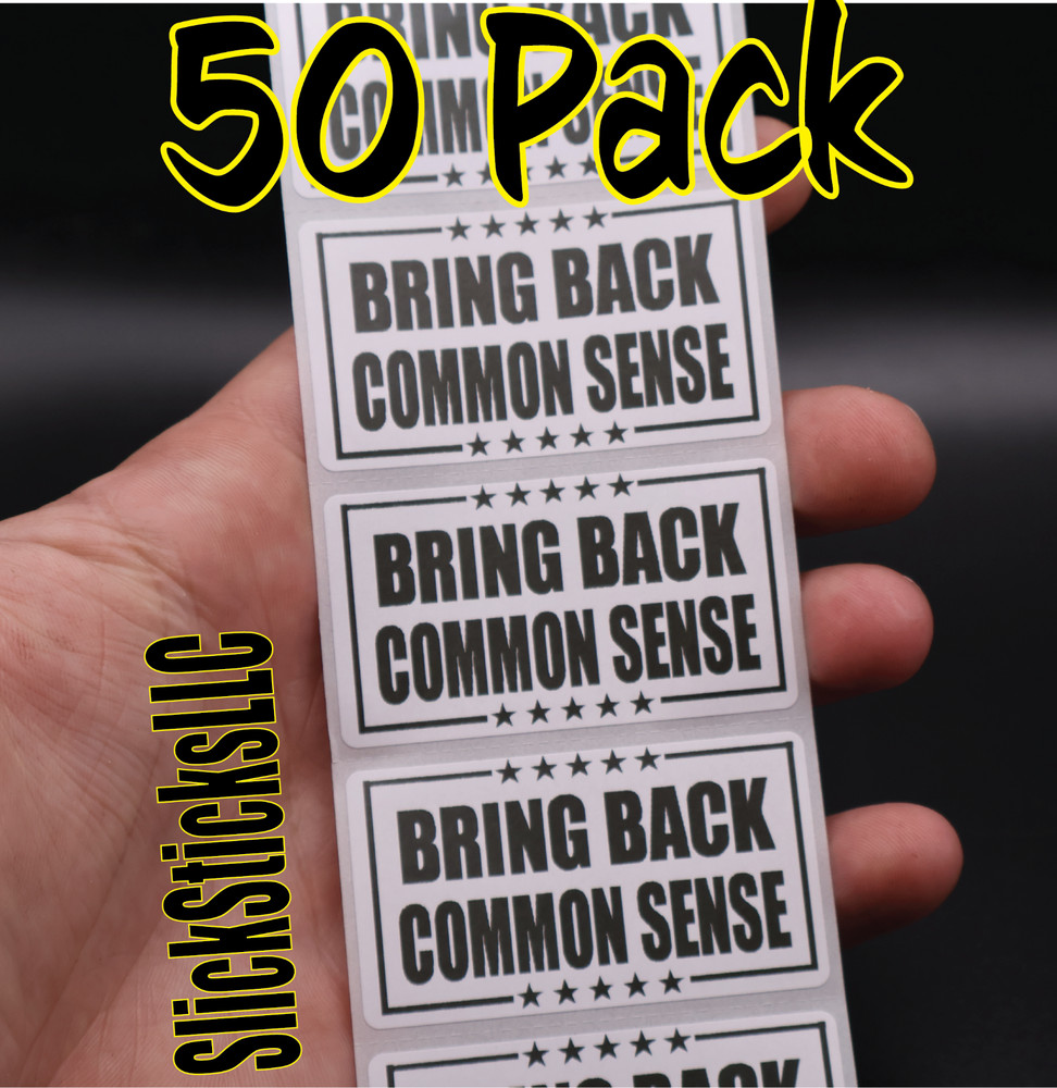 50PCS BRING BACK COMMON SENSE political stickers president decals vote 2024