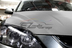4D Carbon Fiber Silver Glossy Vinyl Wrap Decal Sheet Bubble Free Sheet Film DIY