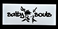 Salty Souls Pirate Skull Clear Back Sticker Decal Salt Beach Surf Fishing Life