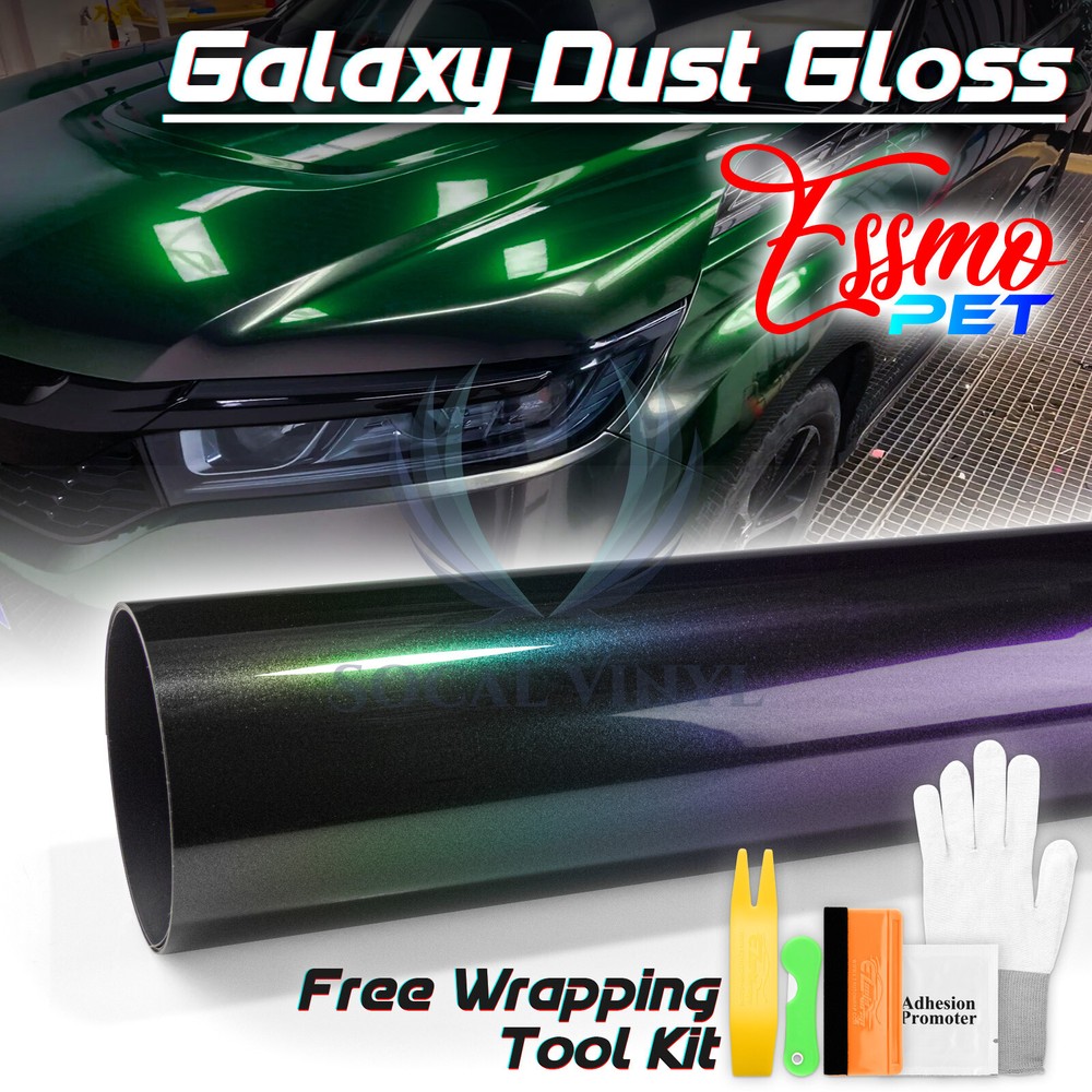 ESSMO PET Galaxy Dust Gloss Aurora Green Car Vehicle Vinyl Wrap Decal Sticker