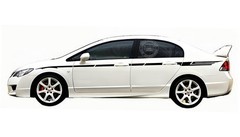2 PCS Graphics Waist Line Stripe Car Sticker For Honda Civic Side Door Decals