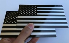 (2 PACK) 3D METAL American Flag Sticker Decal Emblem Truck, Car 5″ x 2.75″