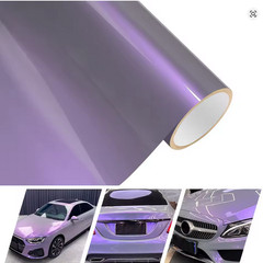 65FT x 5FT Premium Magic Glossy Pearl Chameleon Grey Purple Vinyl Car Wrap Film