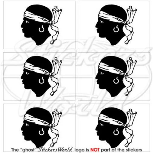 CORSICA Corsican Flag France 40mm (1.6″) Vinyl Stickers Decals x6