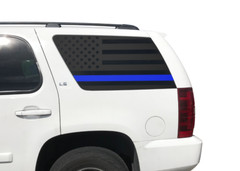 Thin Blue Line Flag Decals for Rear window 2007-2014 Chevy Tahoe GMC Yukon CT11B