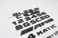 CLS GLOSS BLACK SET AMG CLS63 S REAR TRUNK BADGES EMBLEMS STICKER