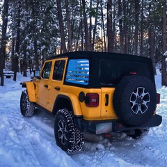 Blue Rear Side Window American Flag Decal For Jeep Wrangler JL JLU 2018+ 4-Door