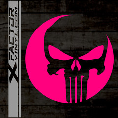 Circular Punishment Skull Vinyl Decal 4 Sizes/14 Colors FREE SHIPPING Harley