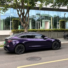 For Tesla 3 2020-2024 DIY PreCut PPF Vinyl Wrap Color Change Midnight Purple