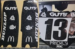 13 Combo – ODI Number Plate Decal and Tuttio Fork Guard Decals – Item#20