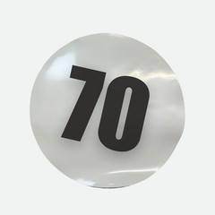 Pair of 12″ Magnetic Race Car Number 70 Circular Magnet