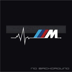 M heart beat pulse Decal Sticker Left Multi color BMW Pair