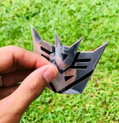 (2 PACK) ALUMINUM Transformers Autobots Decepticon Car Sticker Decal Emblem