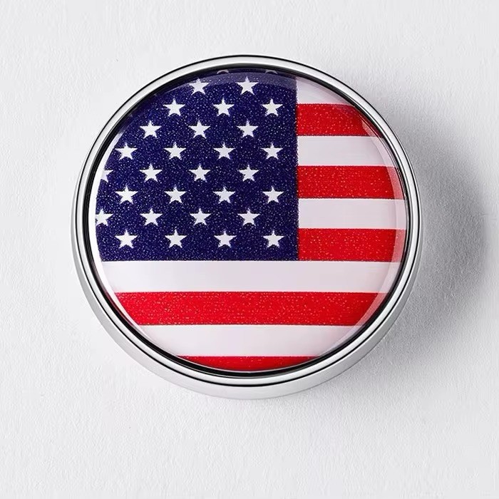 US Flag Circular Metal Emblem American Badge English USA Sticker Free Shipping!