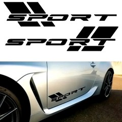 2PCS SPORT Car Stickers Graphic Color Black.