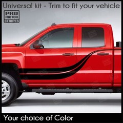 Double Wave Side Decals Stripes For Chevrolet Silverado Colorado S10 WT LT EV