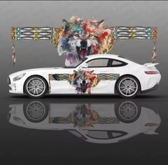 Both Sides Car Body Side Door Vinyl Wolf Native Inspired Vinyl Decal Universal