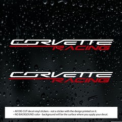 Pair Corvette Racing Combo-Color Decal Vinyl Sticker for Corvette Racing Cars