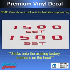 1500 SST Hood Emblem Overlay Decals for 2025 Ram 1500 w/SO Hurricane
