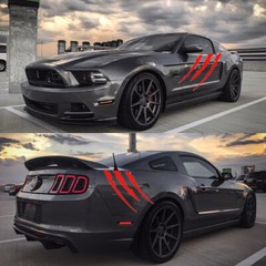 Universal 2Pcs 51″ Red Beast Claws Scratch Hood Bonnet Decal Stickers Decor