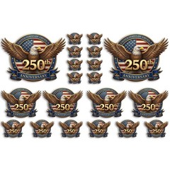 20PCS American Eagle Flag Car Decals Set – 250th Anniversary Stickers for Vehicl