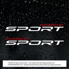 Pair Powered By SPORT Decal Sticker for Car Truck Racing Performance