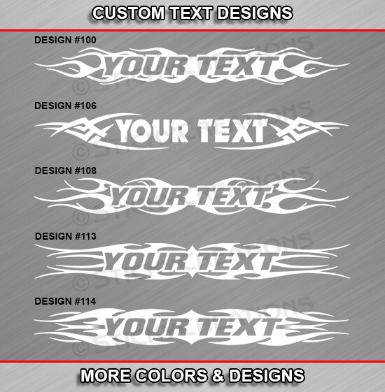 Customized Text Decal Sticker Vinyl Graphic Windshield Window Tribal Flame Car