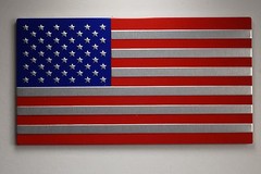 (8 Pack) Aluminum US American Flag Sticker Decal | Auto Car Emblem 3.15″x1.75″