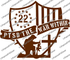 Veteran 22,PTSD The War Within,Support Our Troops,Military,Custom Vinyl Decal