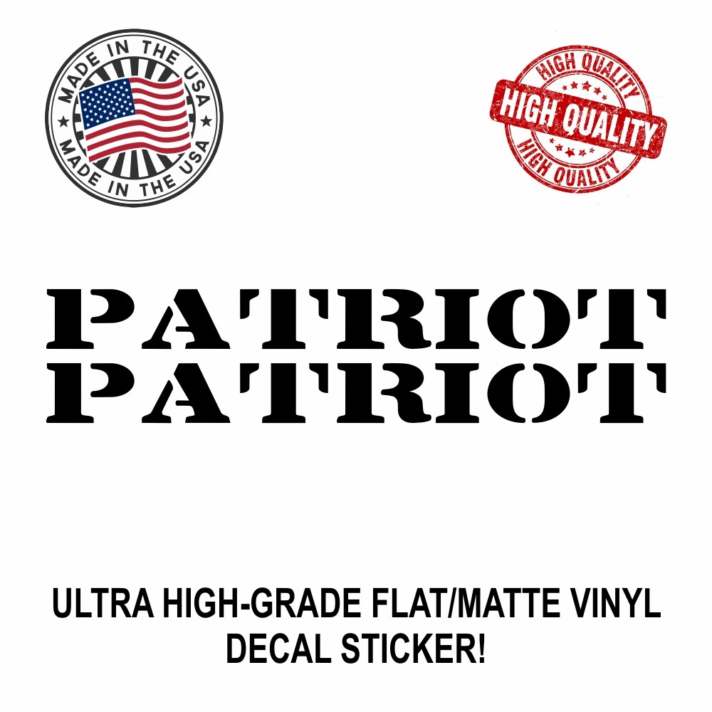 PATRIOT Flat/Matte Black Hood Side Decal Stickers For Jeep Patriot All Models