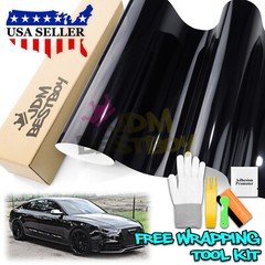 High Gloss Glossy Black Car Vinyl Wrap Sticker Decal Sheet Film DIY Air Release